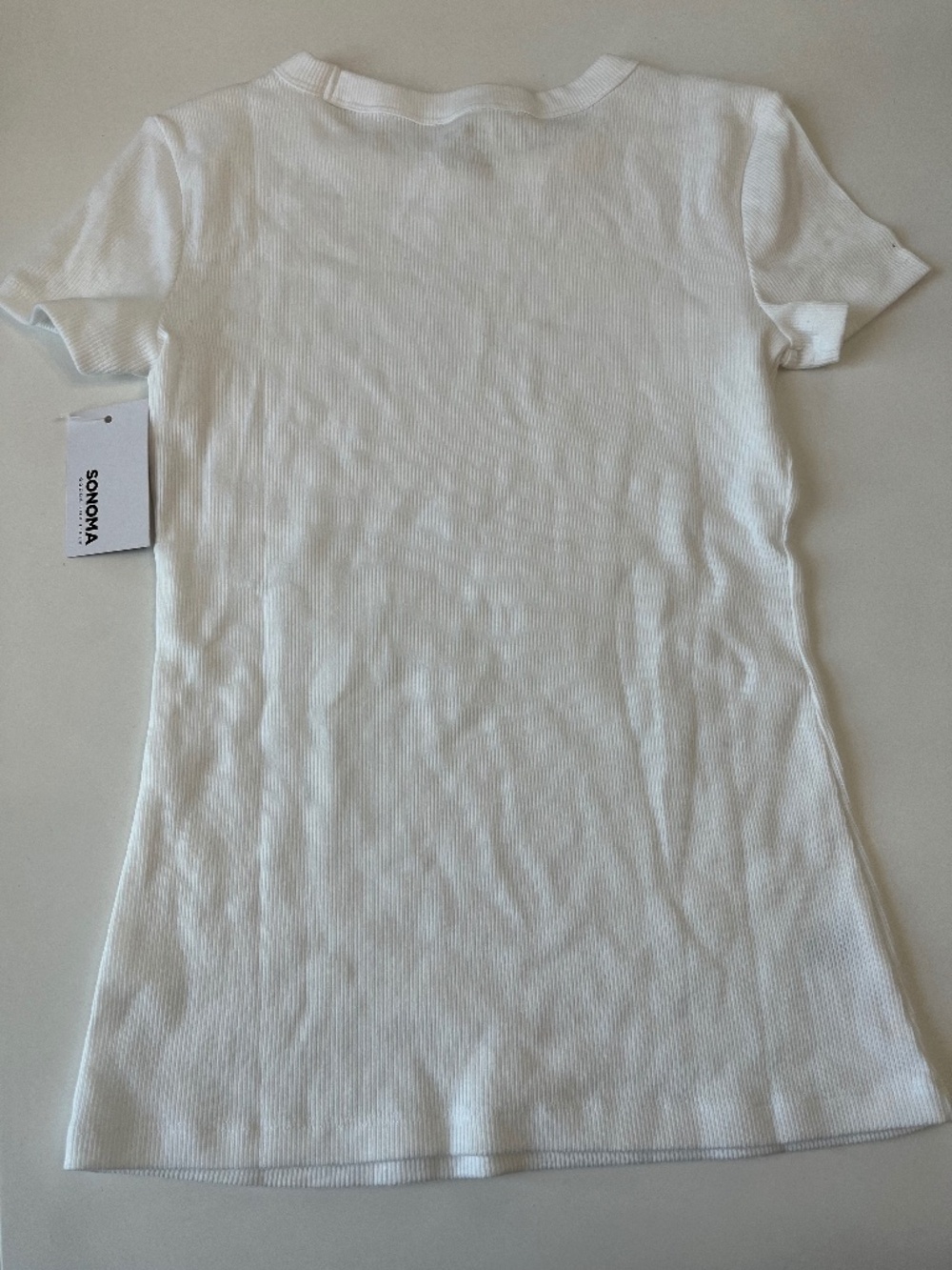 Sonoma Ribbed Short Sleeve Top! NEW! Size XS Petite!